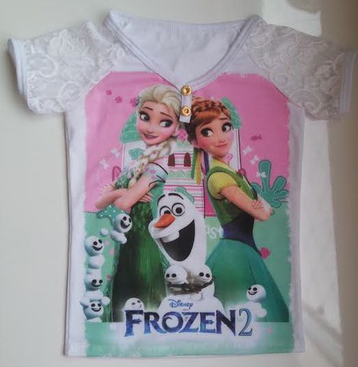 BLUSA MANGA RENDA FROZEN