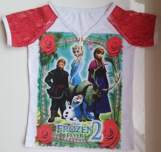 BLUSA MANGA RENDA FROZEN